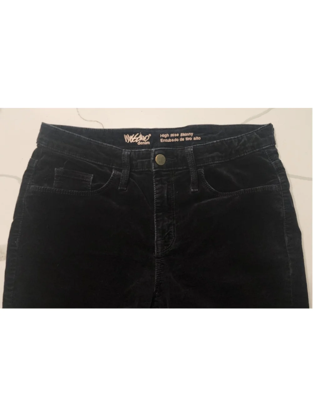 Mossimo Velvet High Rise Skinny Jeans Black 4/27 Super Stretch High Waist Pants